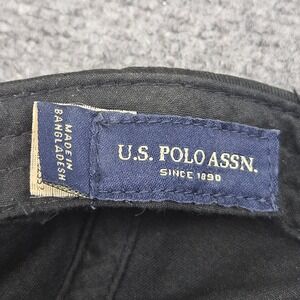 US Polo Assn Hat OS Black Solid Logo Strapback Dadcap Casual Classic Heritage